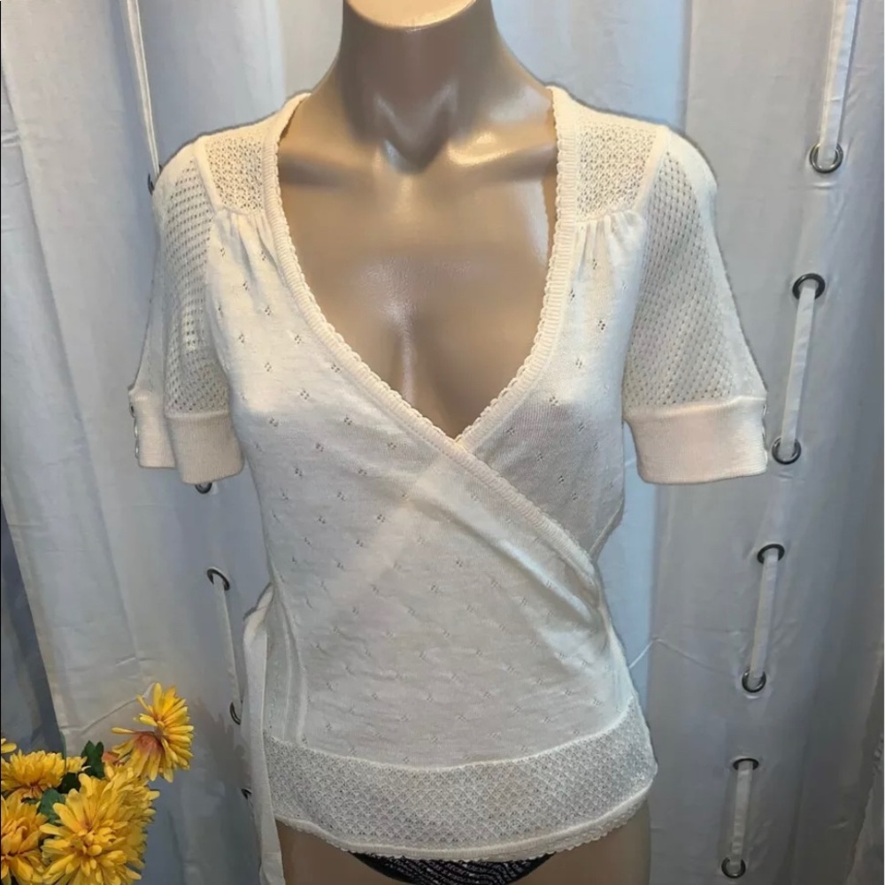 RARE ASO Rory Gilmore. DVF wrap sweater-M - Picture 4 of 7